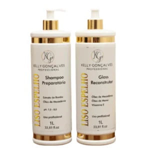 Liso Espelho – Tratamento Capilar de Realinhamento Sem Formol com Extrato de Macadâmia e Óleo de Monoi, 1L